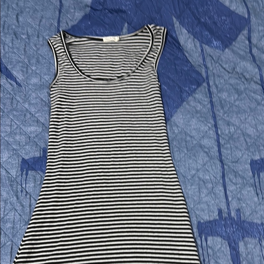 Heart & Hips Monochrome Striped Mini Dress